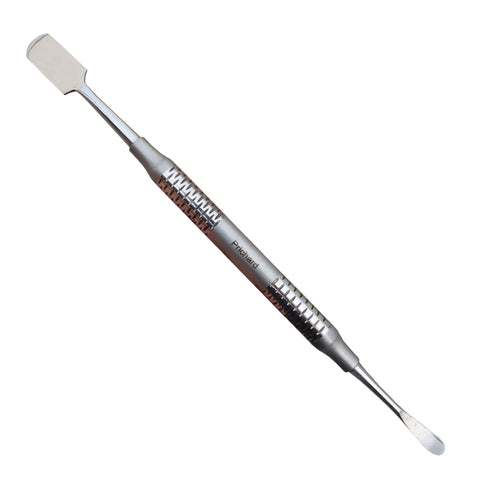 Dentist using Prichard periosteal elevator during gum surgery