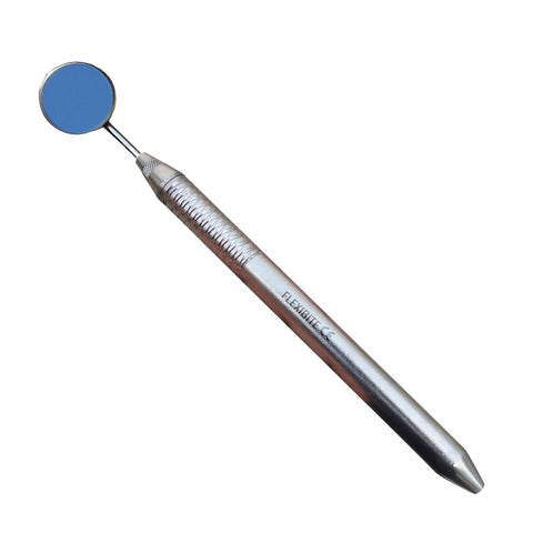 Dentist using a front-surface dental mirror for examinations