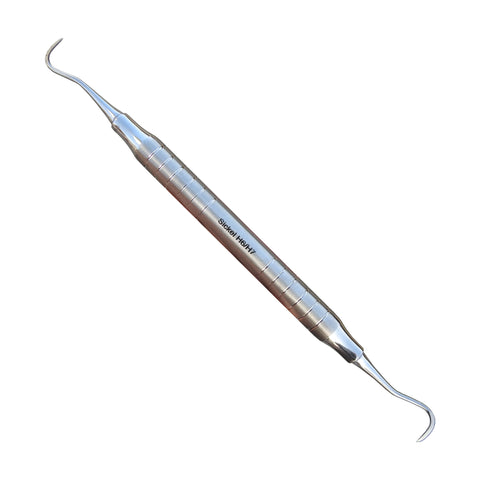 Sickle-shaped dental scaler for efficient supragingival debridement